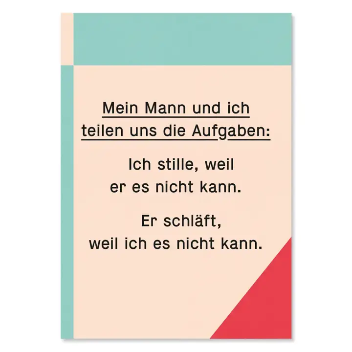 Postkarte / Aufgabenteilung