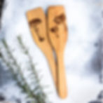 Pfannenwender Holz Pfifferling Fliegenpilz Gravur Motiv