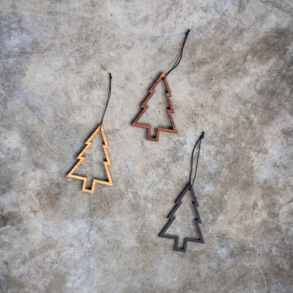 Miniaturbild: Tanne Set Anhänger Dekoration Weihnachten Nuss Eiche Acryl Holz