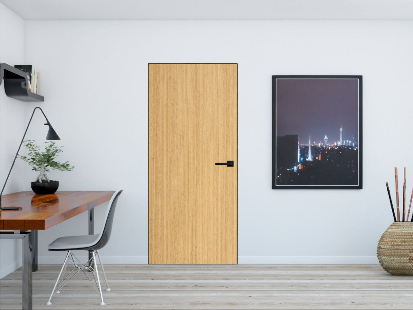 Ușă filomuro HARMONY NATURE, lemn+fagure, H gol 208-248cm, furnir natural Stejar