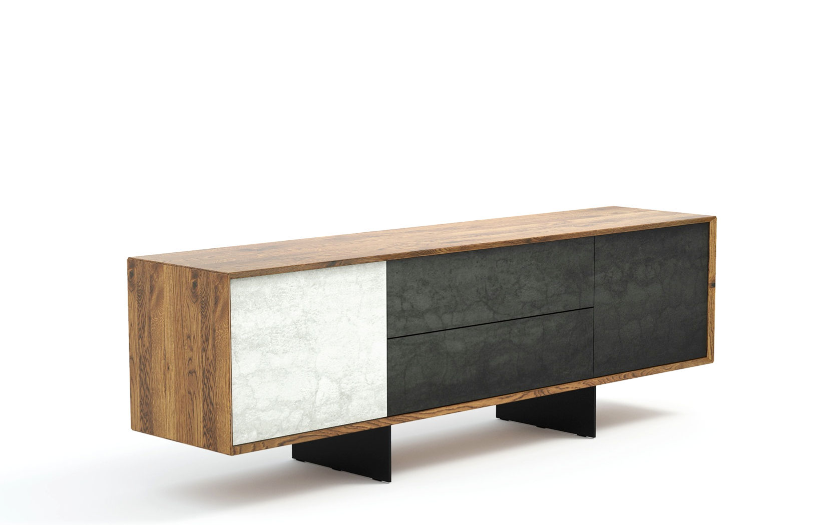 Comodă din lemn masiv și quartz STONE