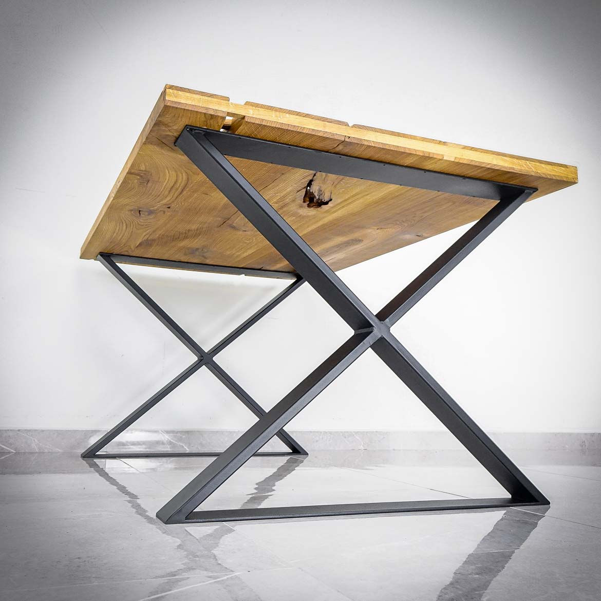 Set 2 picioare metalice de masă TYPE X 71 steel