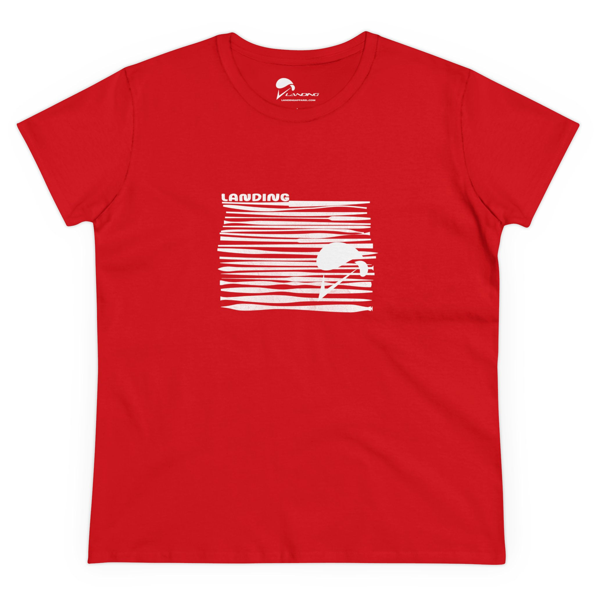 Ladies Short Sleeve Skydiving Tee-Red-Front