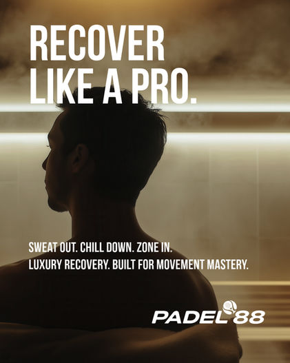  Man in a sauna or ice tub at padel 88