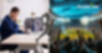 Man in office with skeleton at desk; outdoor stadium with cheering crowd; overlay of running silhouette; text: "PADEL 88 PLAY | CONNECT | SUSTAIN".