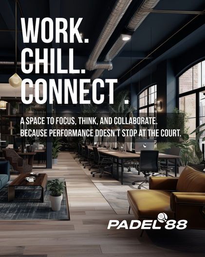 A business lounge at Padel 88