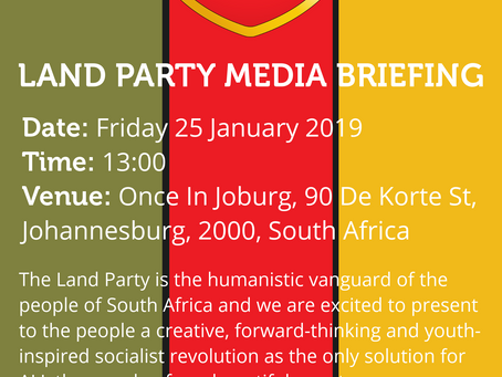 You Are Invited To The LAND PARTY Media Briefing