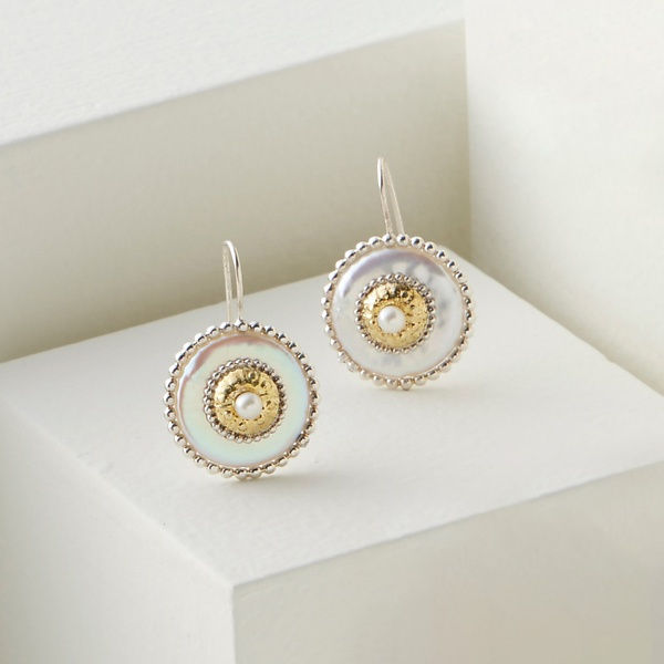 Pearl Medallion Earrings