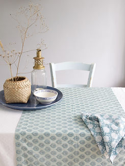 table runner with Lotus flower and napkin