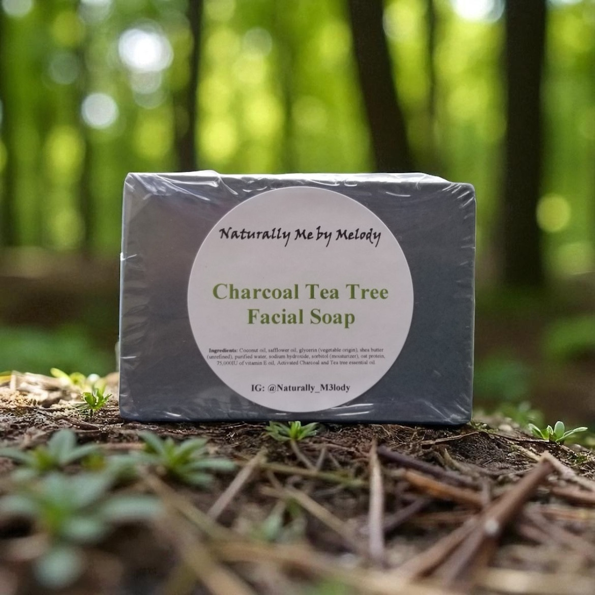 Charcoal Tea Tree Facial Soap for detoxifying acne-prone skin.