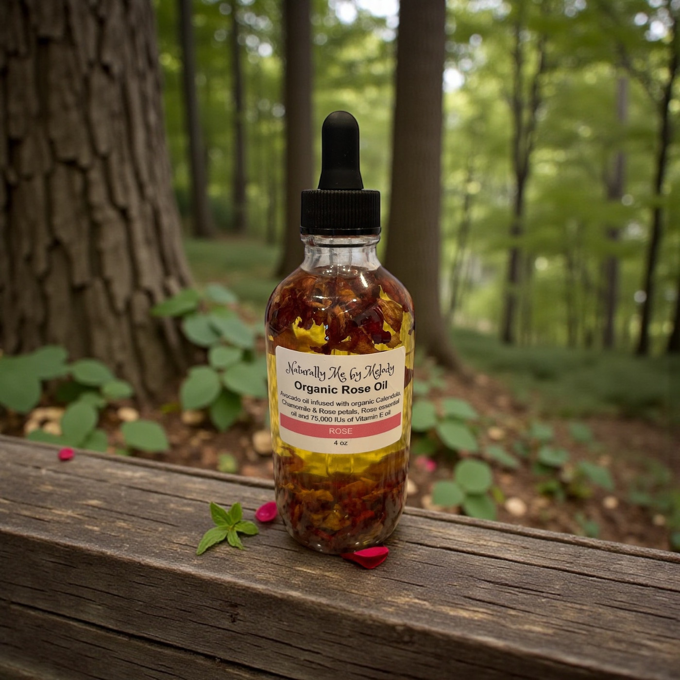 Organic Rose Oil for hydrating and soothing sensitive skin.