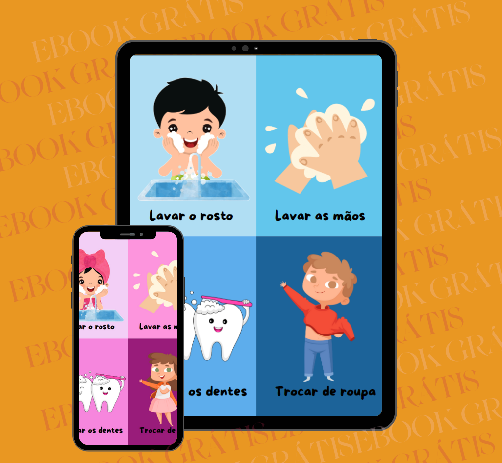 cards para rotina com crianças - versão menina