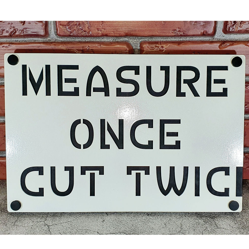 Thumbnail: Measure Once, Cut Twice – Funny Workshop Sign