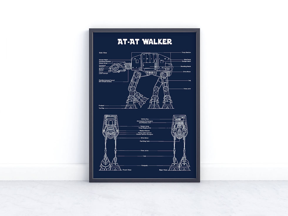 Thumbnail: AT AT Walker Blueprints Wall Fan Art Print - Photography Gift - Home Decor