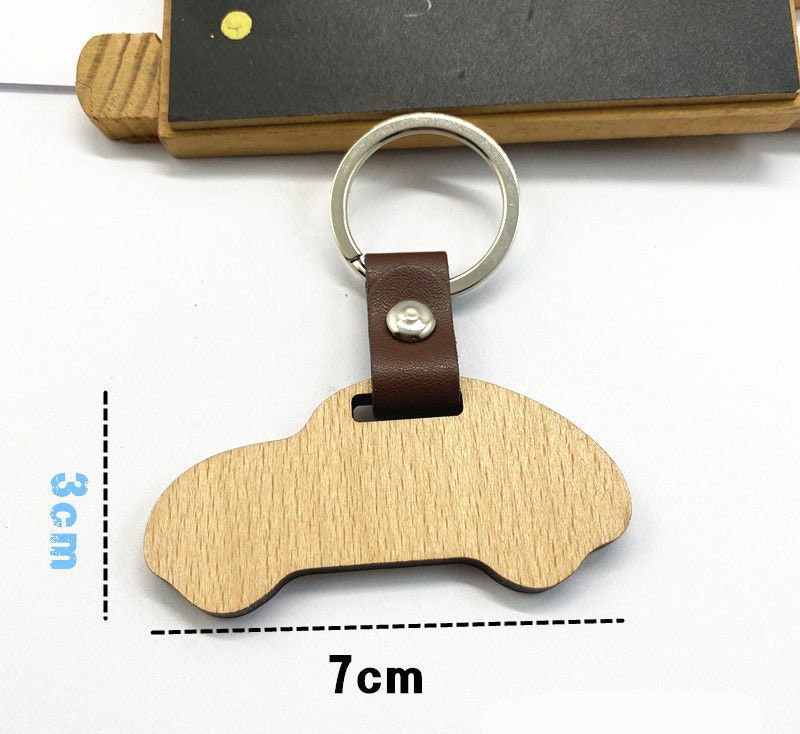 Thumbnail: Set of 5 Blank Wood and Leather Keychain for Laser Engraving | Glowforge | K40 |