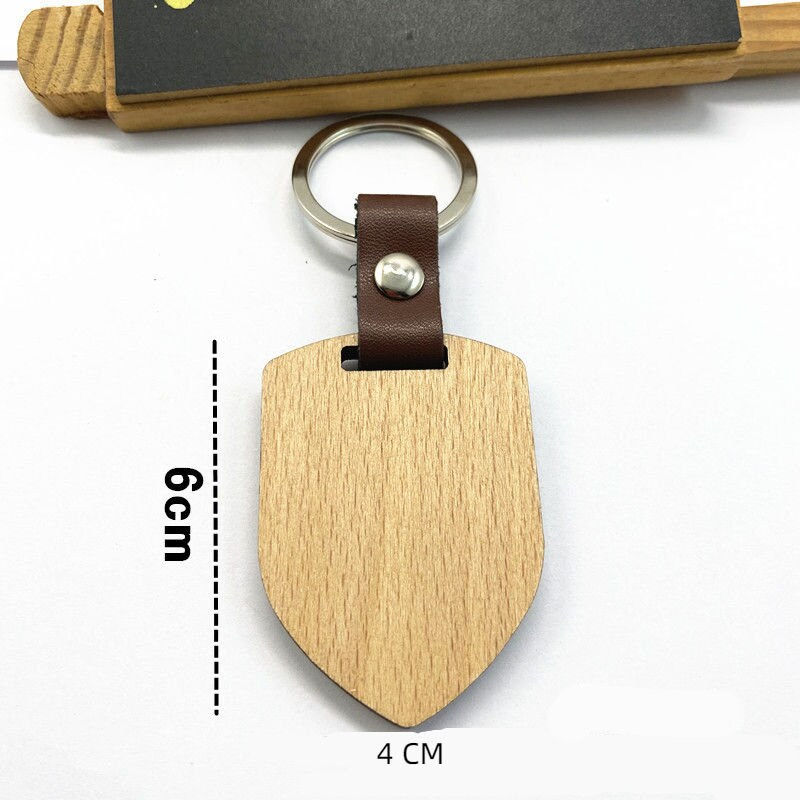 Thumbnail: Set of 5 Blank Wood and Leather Keychain for Laser Engraving | Glowforge | K40 |