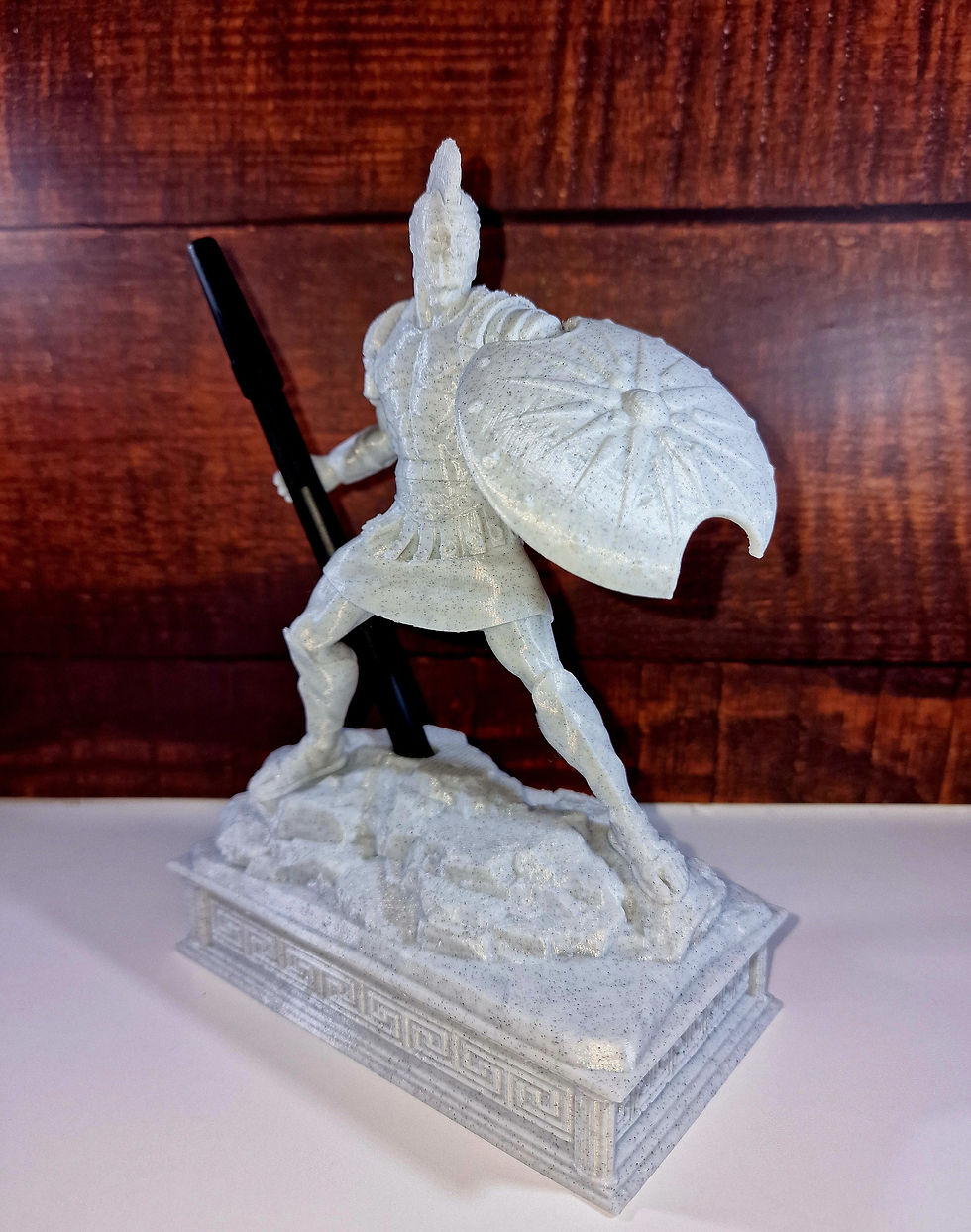 Thumbnail: Spartan Warrior Pen Holder – 3D Printed in Marble Effect