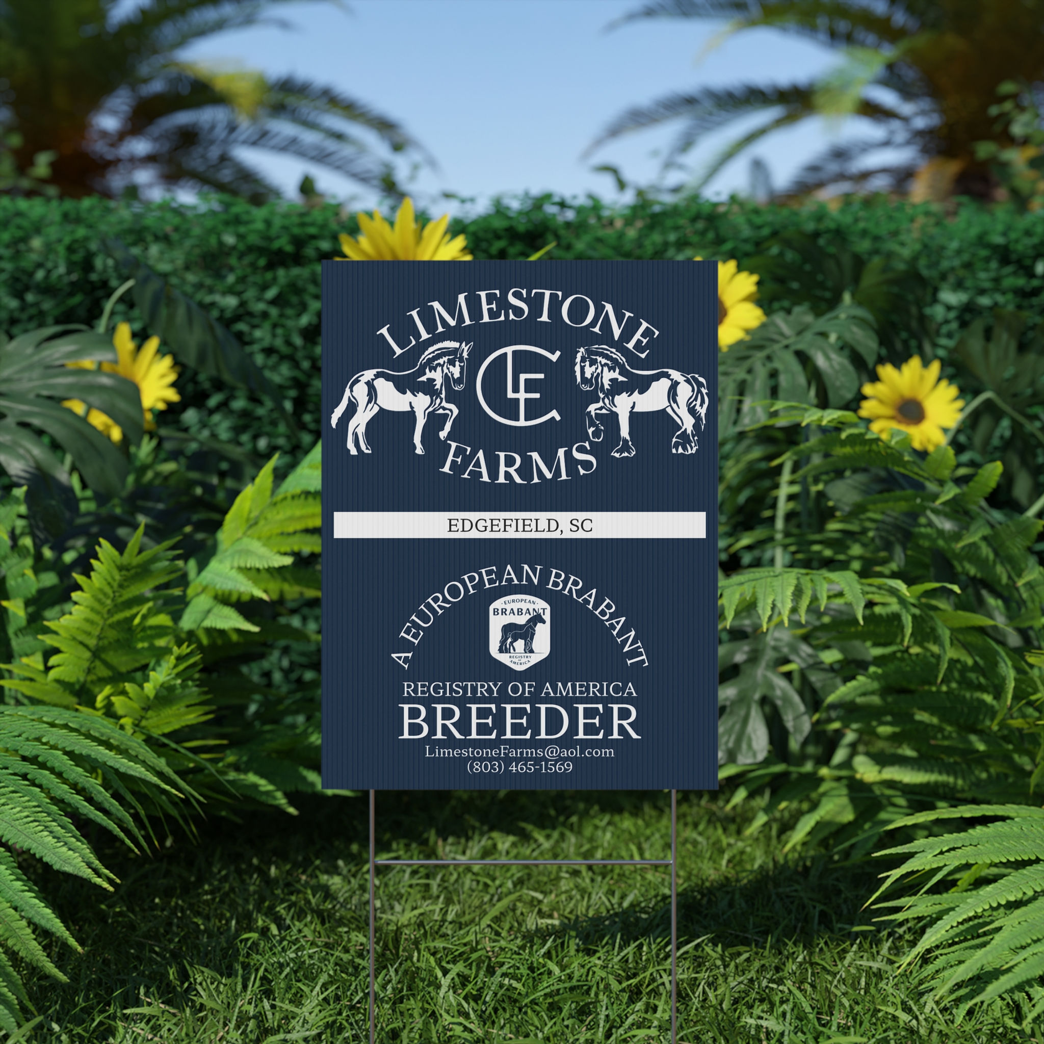 LSF Brabant Horse Registry Plastic Yard Sign