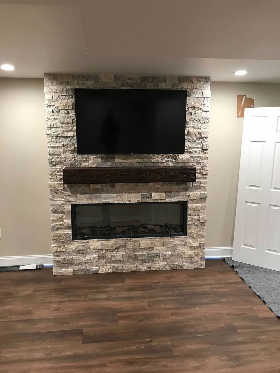 Basement fireplace