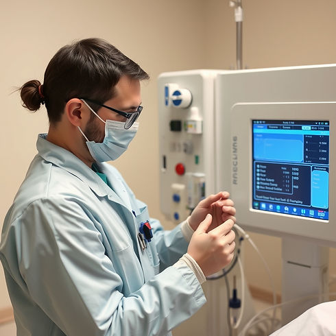 biomedical engineer installing dialysis machine.jpg