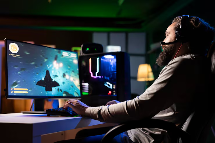 Budget gaming peripherals in use