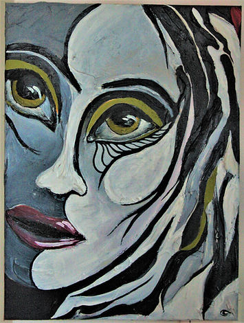 Christina Sanna Art_Zwei Seiten Acryl & Strukturpaste auf LW/30x40cm