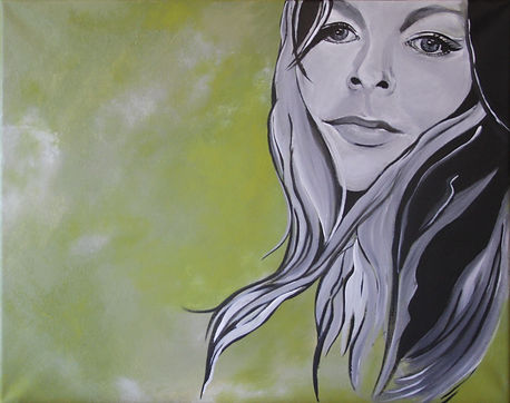 Christina Sanna Art_Portrait Ivonne Bulkow/ Acryl auf LW/ 50x40cm