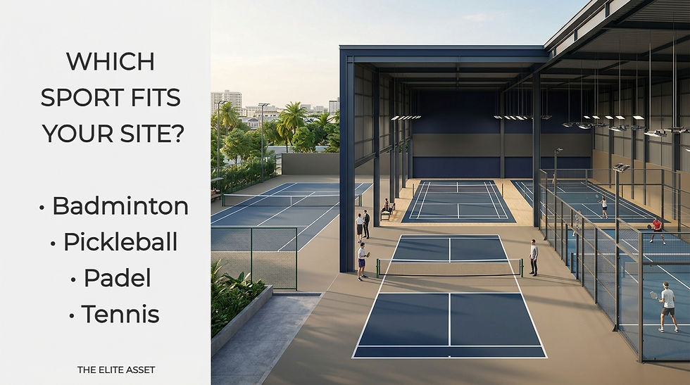 วิเคราะห์การลงทุนสนาม Badminton Pickleball Padel และ Tennis สำหรับเจ้าของที่ดิน