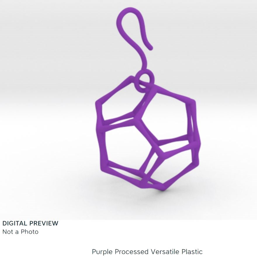 Thumbnail: Dodecahedron earring (small) - Plastics