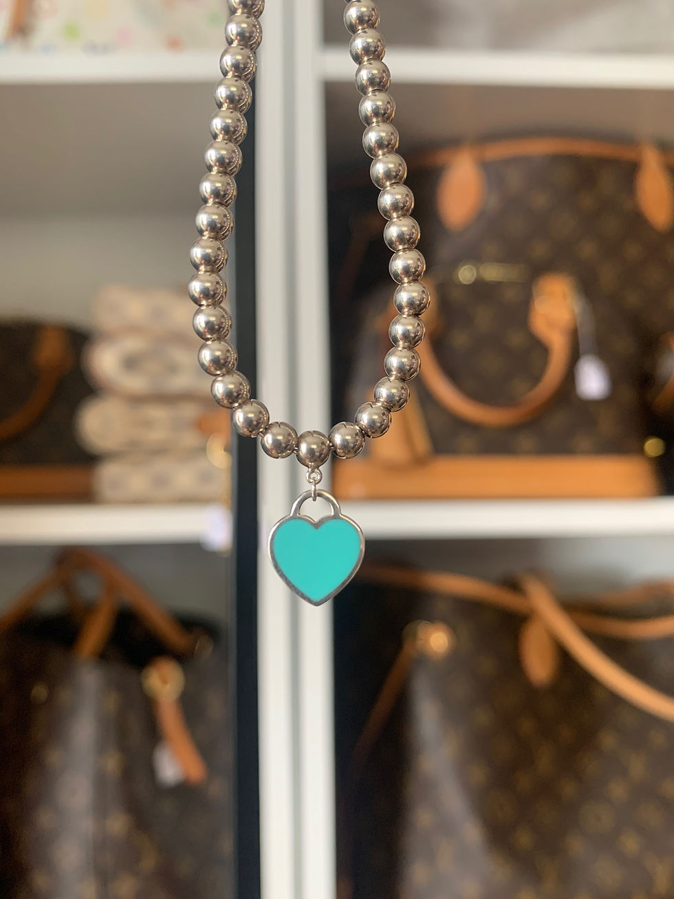 Thumbnail: Tiffany Blue Heart Tag Bead Bracelet