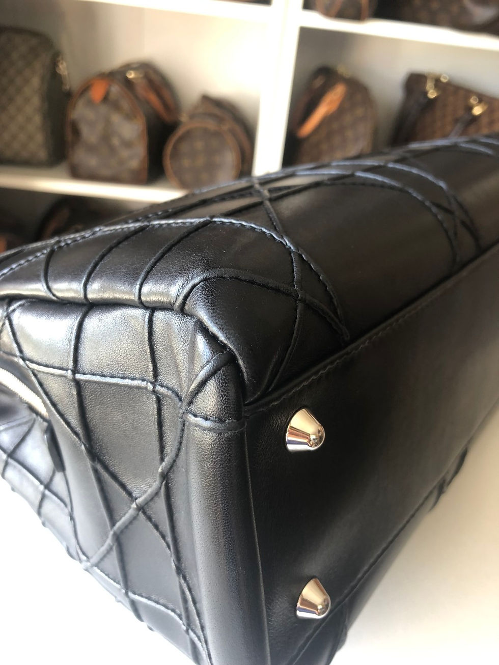 Thumbnail: Christian Dior Quited Leather Shopping Tote