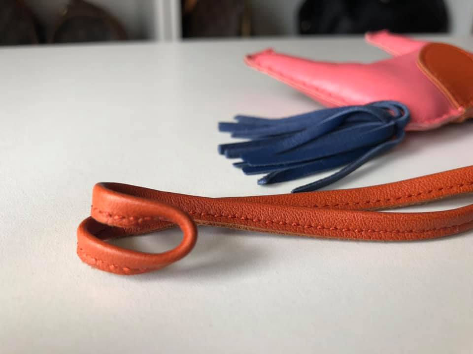 Thumbnail: Hermes Rose Azalea/Bleu de Malte/Cornelian Lambskin Rodeo Charm