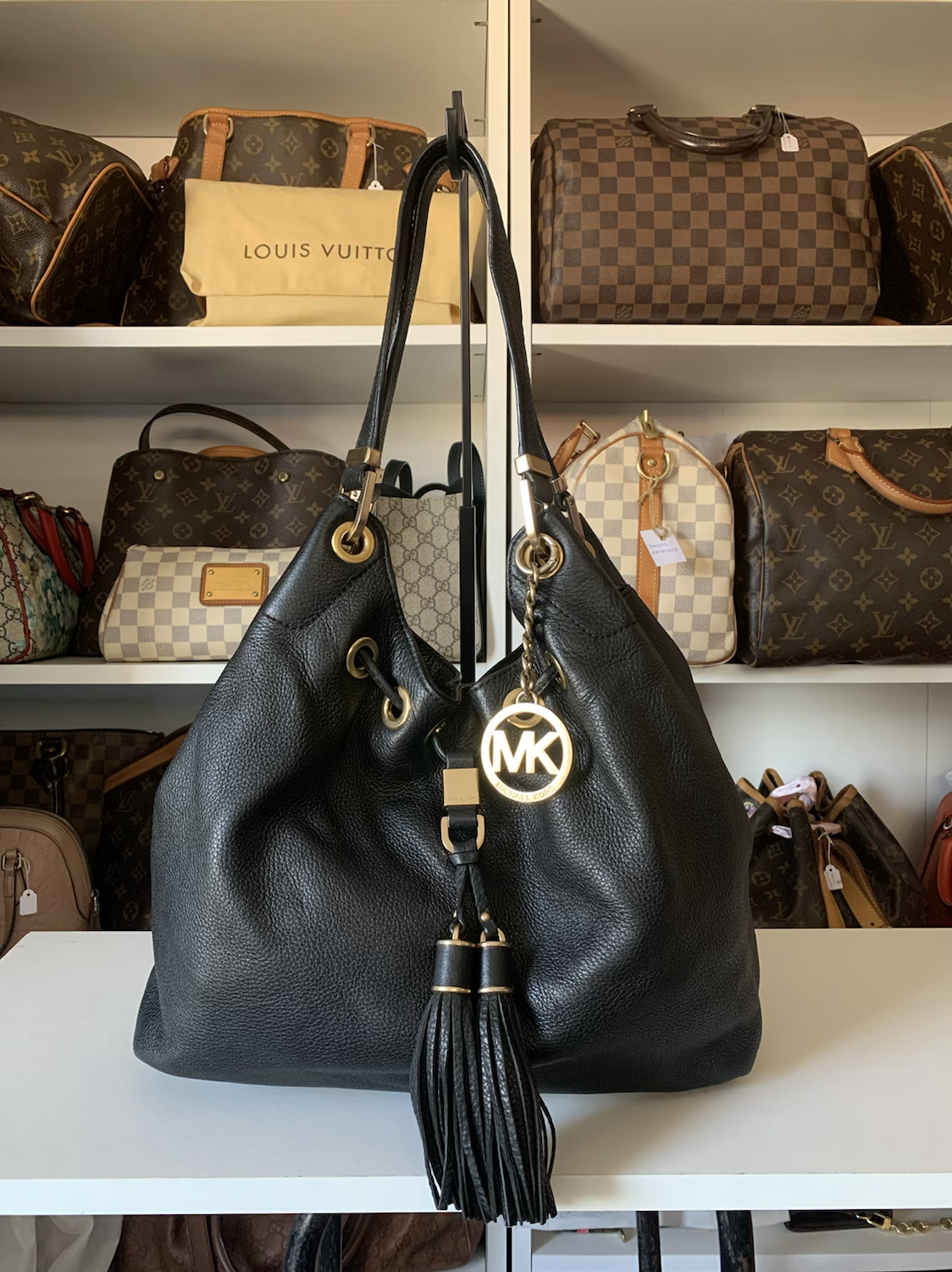 Michael Kors Camden Large Leather Drawstring Tote