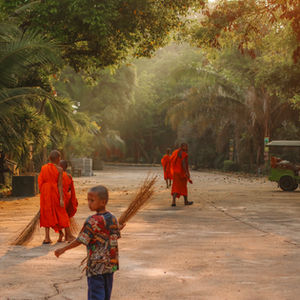 Novice Monks At Dawn