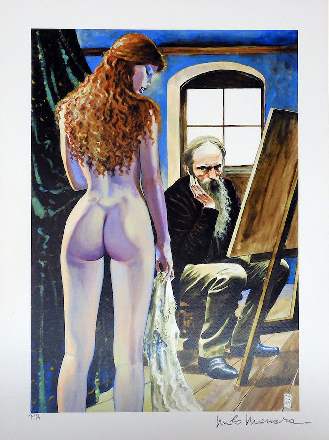 MILO MANARA - Hommage à Edward Burne Jones - 38 x 28,5 cm