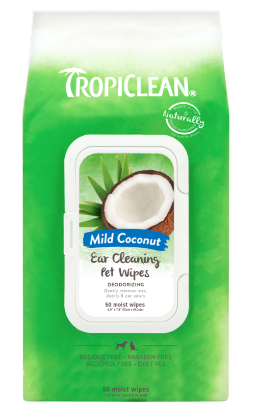 Tropiclean Mild Coconut Ear Cleaning Pet Wipes