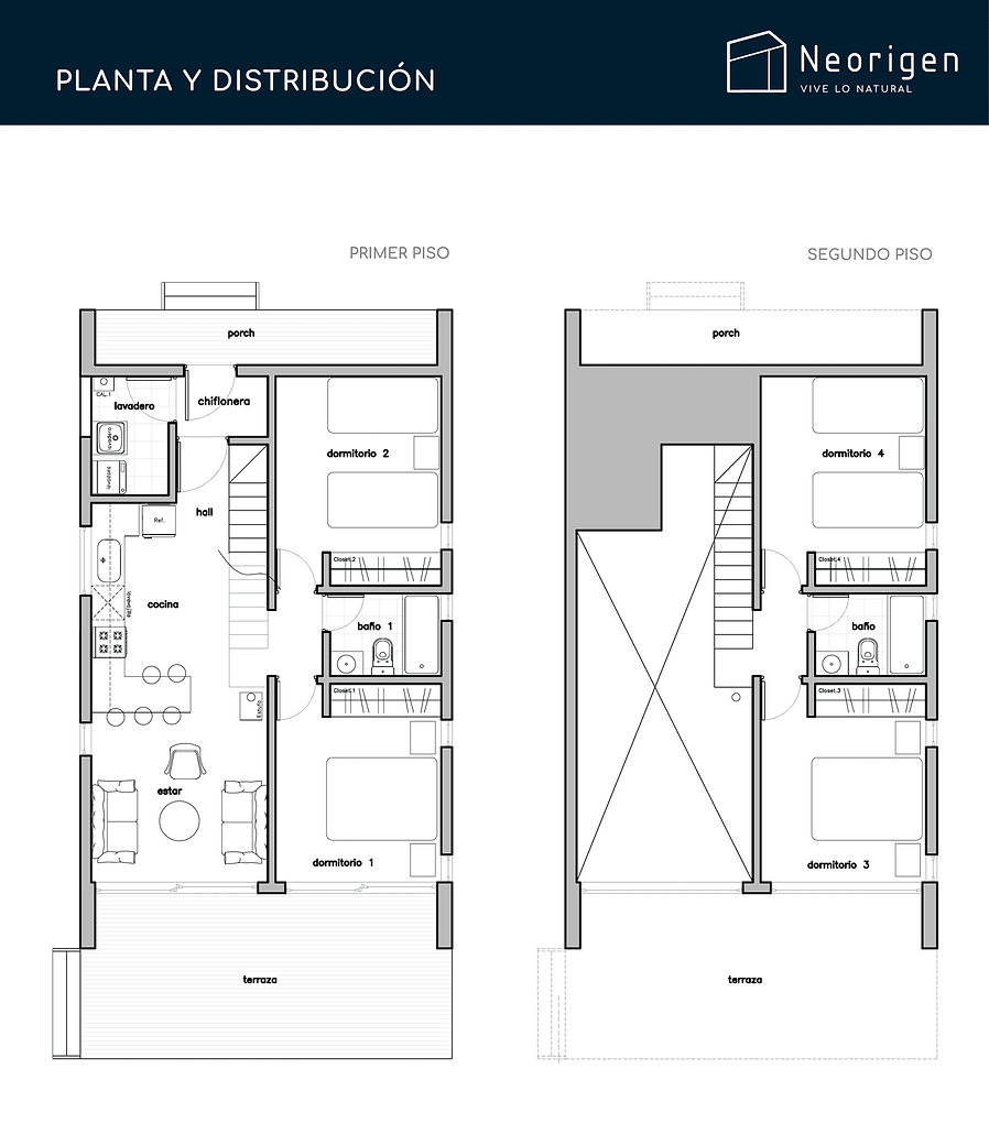 Plano y distribución de Casa Boldo