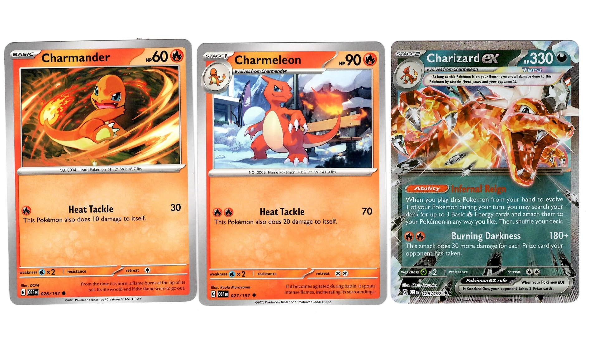 Charizard ex 125/197 Double Rare Tera - Obsidian Flames - Pokemon Evolution 3 Ca