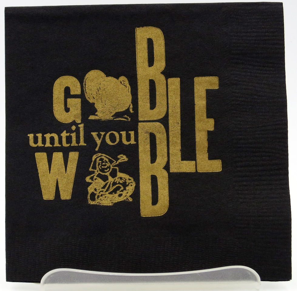 GOBBLE WOBBLE BLACK NAPKINS