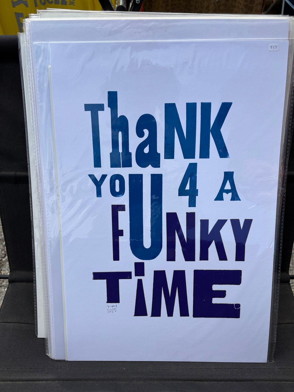 thank you 4 a funky time print