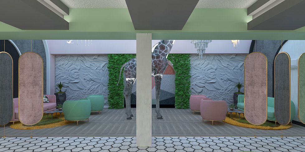 Apartment hotel lobby design - Budapest