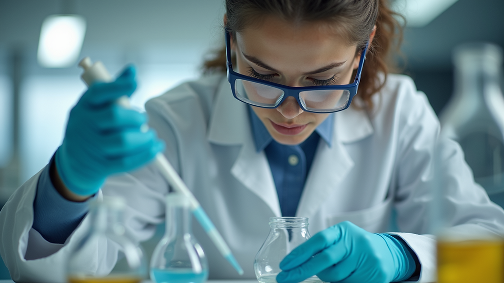 Close-up view of a student conducting a biology experiment