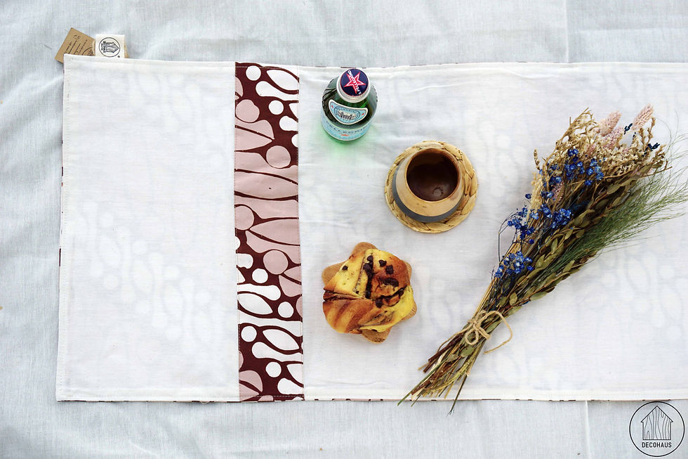 Thumbnail: PARANG RUSAK Handstamped Batik Reversible Table Runner