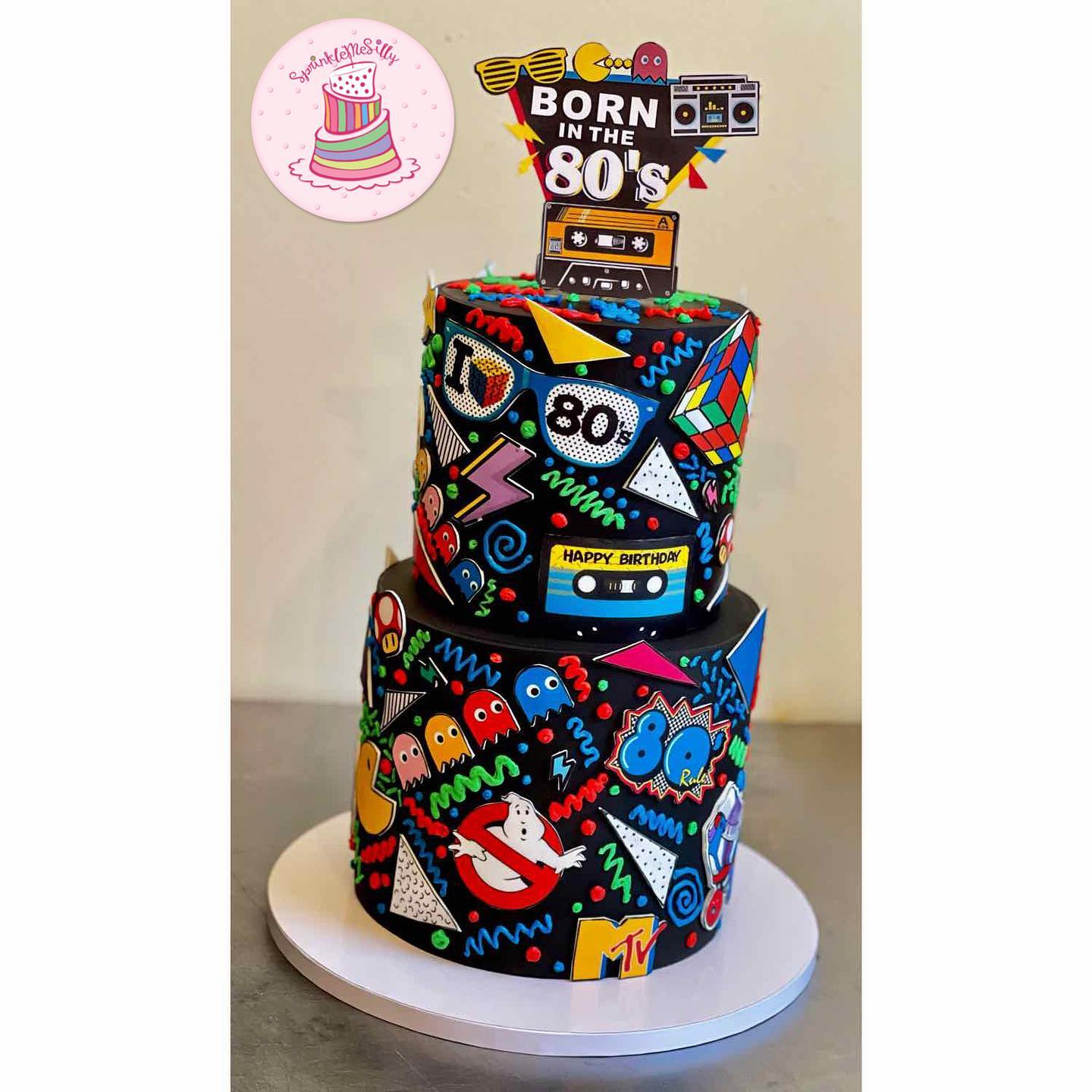 80's Birthday Theme Cake - Sprinkle Me Silly photo