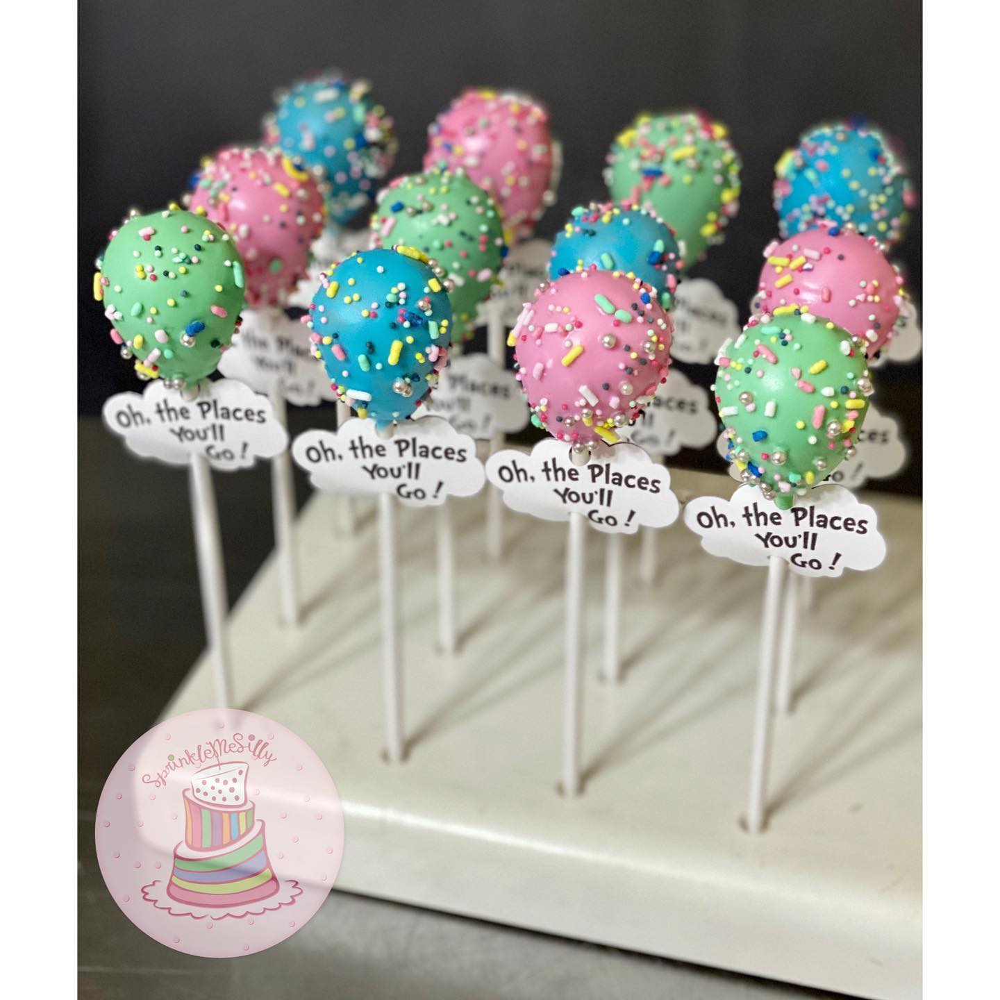 Oh, the Places You'll Go Cake Pops - Sprinkle Me Silly photo