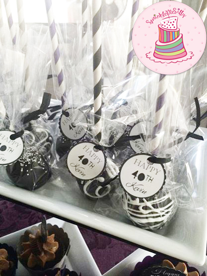 Black and White Birthday Cake Pops - Sprinkle Me Silly photo