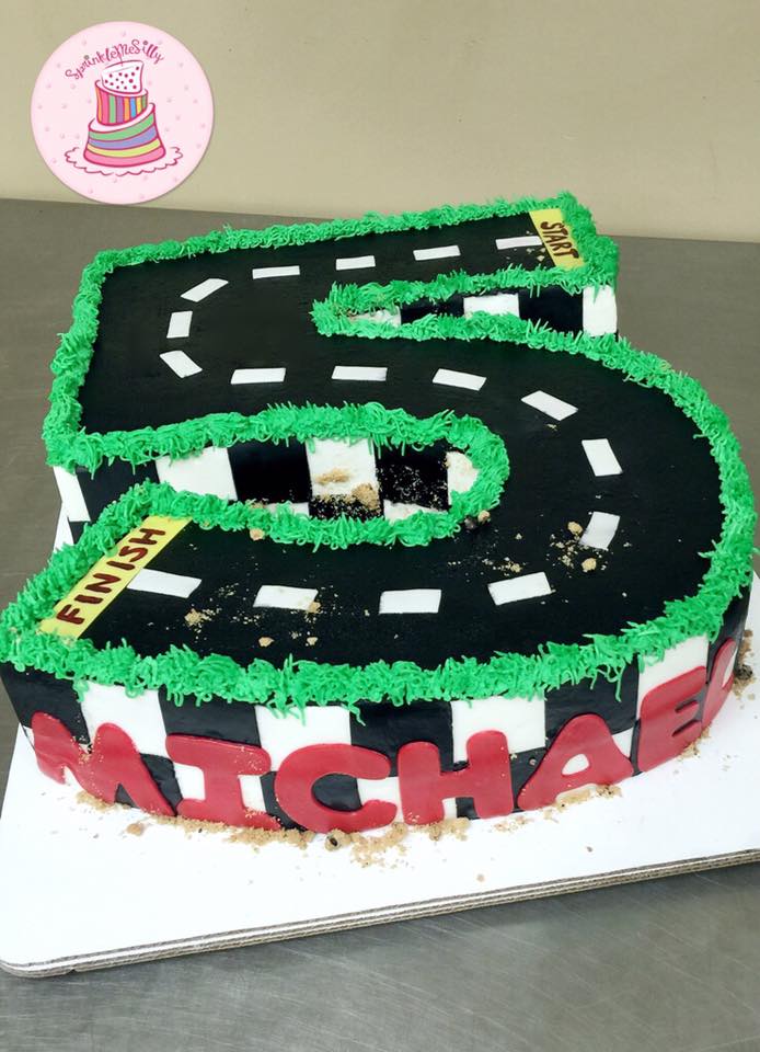 Number 5 Race Track Cake - Sprinkle Me Silly photo
