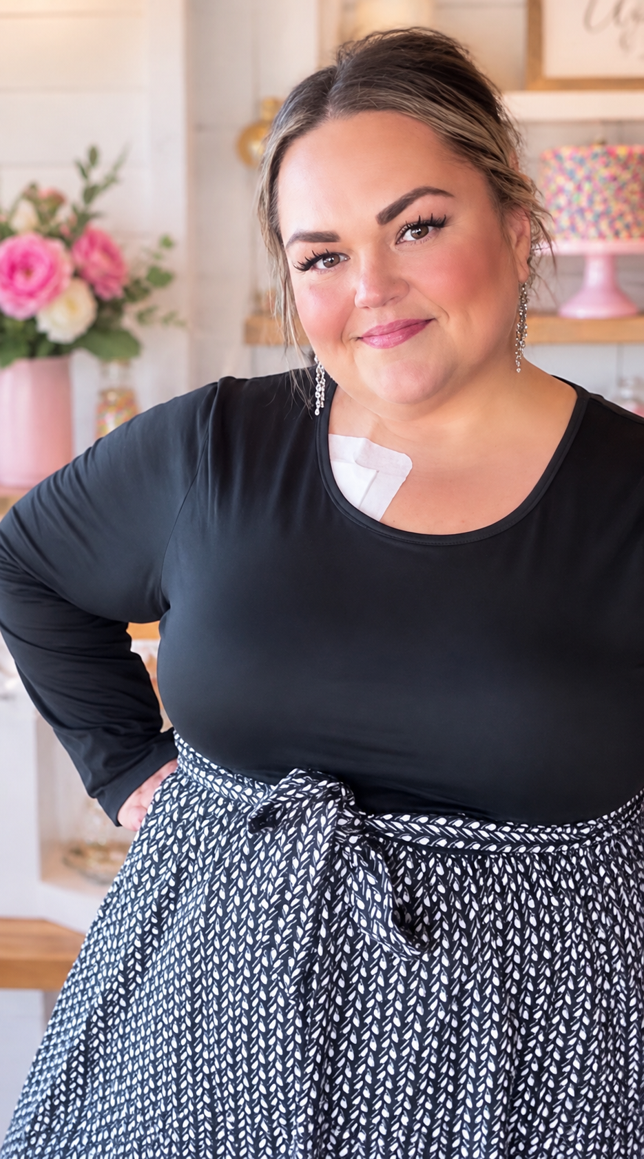 Heather in a pastel cake studio