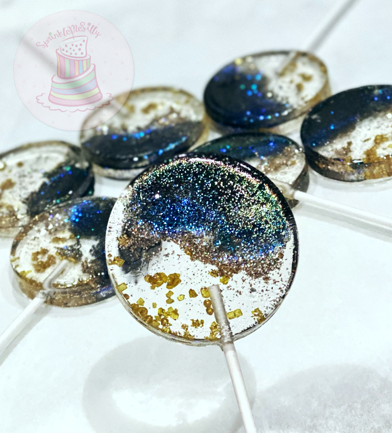 Blue Glitter Lollipops - Sprinkle Me Silly photo