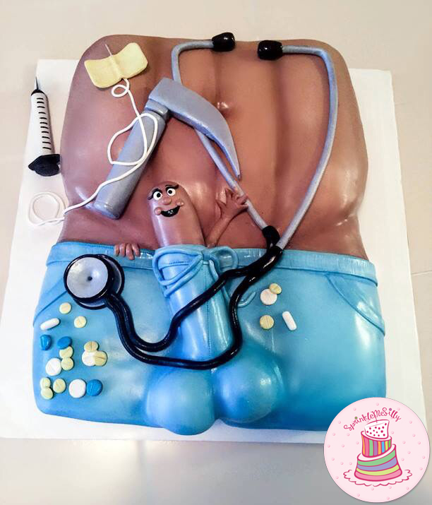 Mr. Smiley Anesthesiologist Penis Cake - Sprinkle Me Silly photo